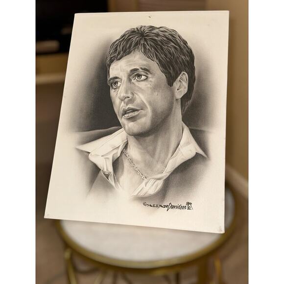 Signed Allan Davidson Celebrity Artist Print - Scarface Tony Montana 12” x 16” - Picture 8 of 9